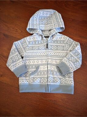 Carter’s 12M Fair Isle Fleece Zip Hoodie ❄️ Cozy Jacket